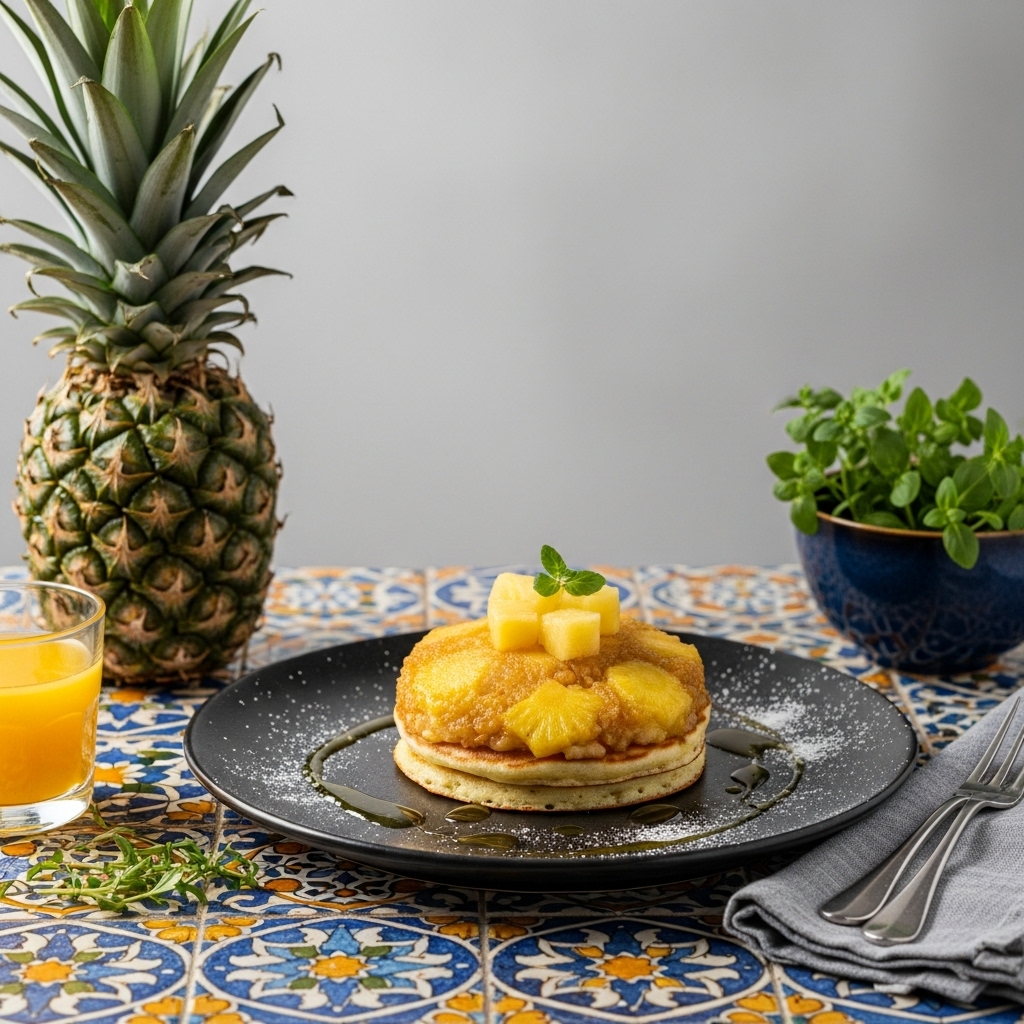 🌞 Tropical Caribbean Brunch Oasis: Pineapple Upside Down Pancakes 🥞